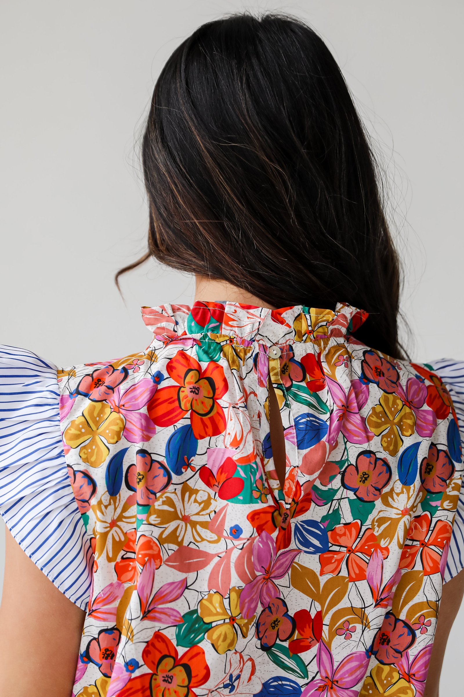 Beautifully Beloved Ivory Floral Blouse