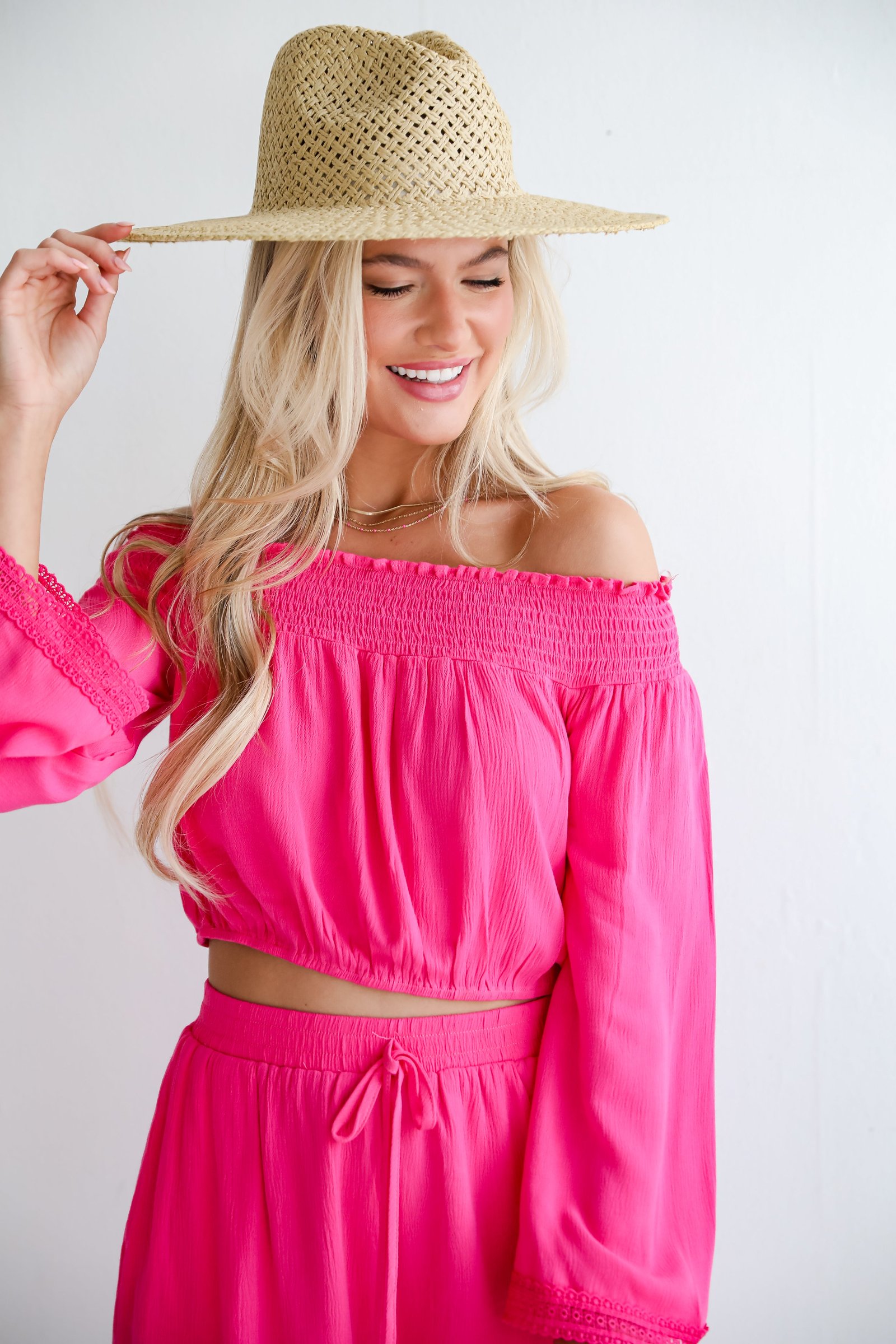 Island Favorite Fuchsia Cropped Blouse - DU DEAL