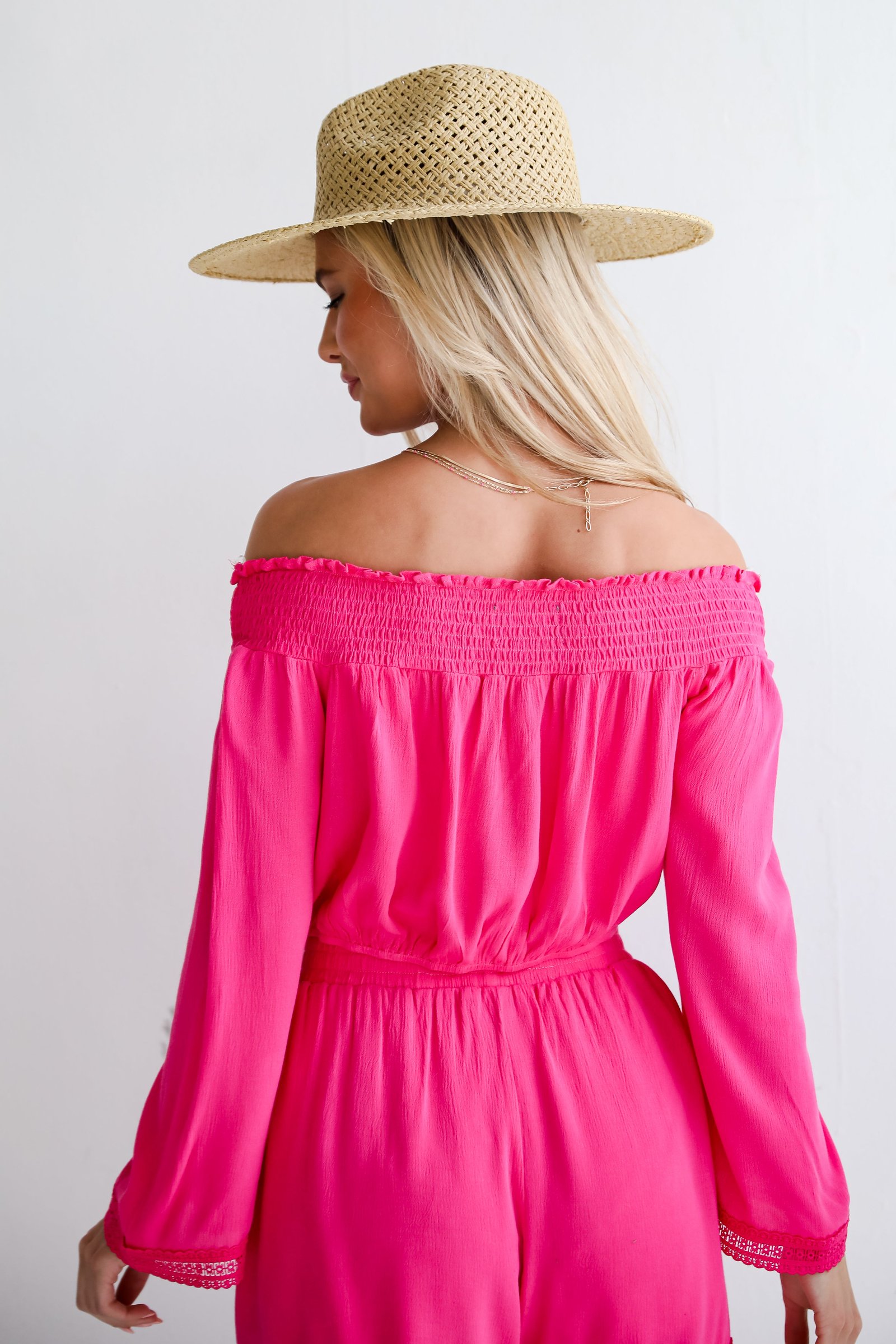 Island Favorite Fuchsia Cropped Blouse - DU DEAL